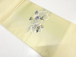 菱に木の実模様織り出し　名古屋帯
